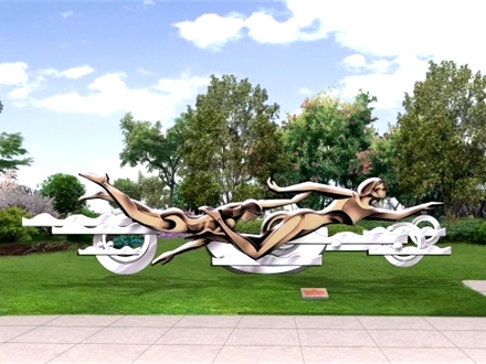 體育公園體育運動元素項目人物雕塑設計制作—游泳雕塑